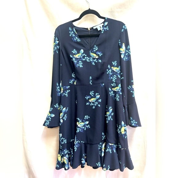 Draper James Blue Magnolia Mockingbird Dress 8 - Picture 2 of 12